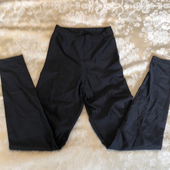 AMERICAN APPAREL SIZE SMALL - SHINY BLACK LEGGINGS - #306 - Picture 1 of 12